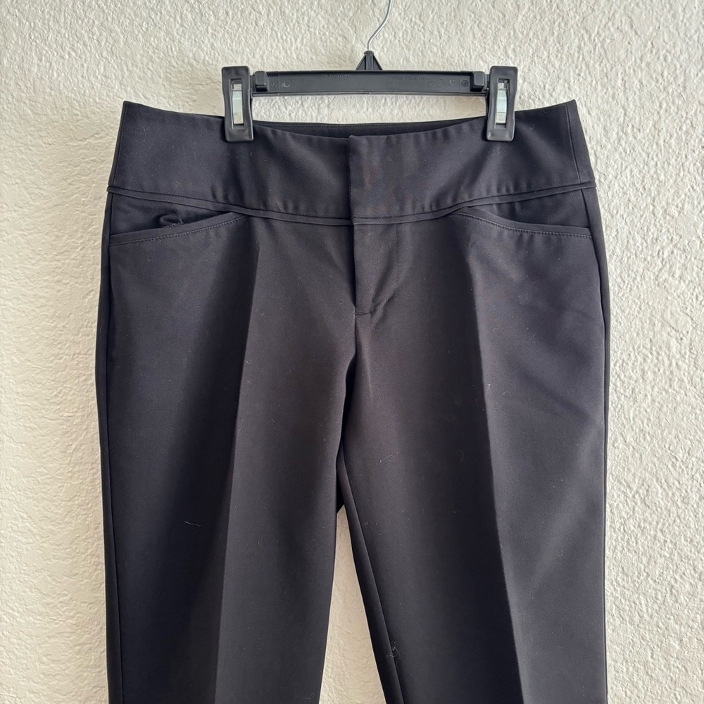 ELLE Dress Pants Size 6 Black Straight Leg Stretch Professional Work Trousers - Picture 3 of 10